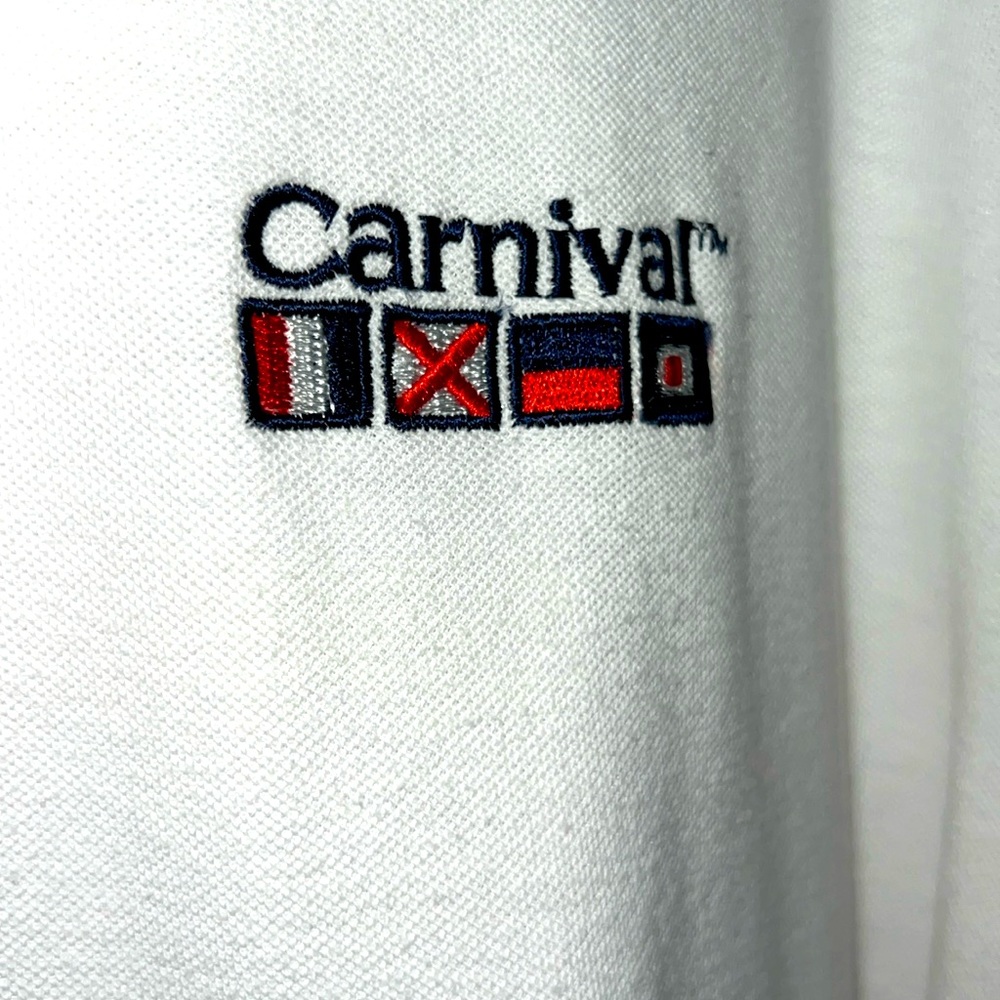 Carnival Polo White Short Sleeve Shirt, 2XL • Worn Only 1 Time - EUC